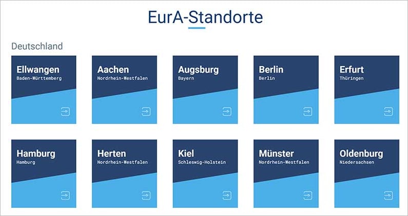 EurA Standorte mit HubDB und Detailseite