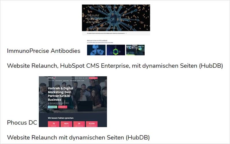 Eine Webseite dynamisch generiert mit HubDB ohne Style